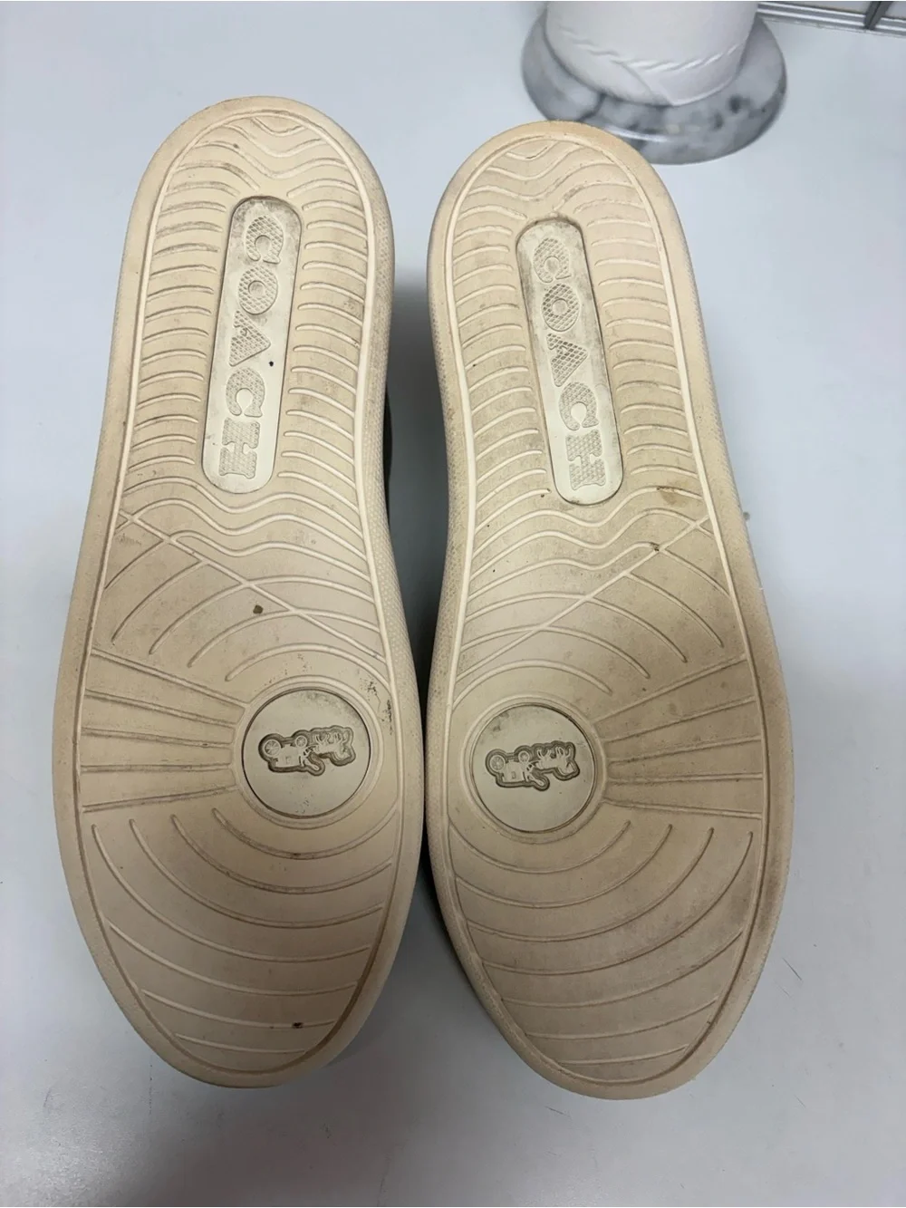 Women's High Line Signature Logo Coated Canvas Sneakers size 10B excellent